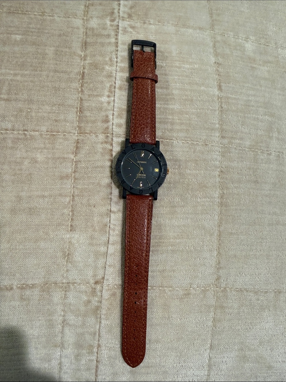 Bvlgari limited edition Houston carbon gold 33mm watch worn once